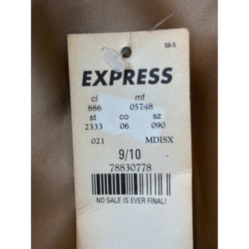 NEW Express Genuine Suede  Tie Waist Jacket Camel Tan Size M 90s Y2K Consign - Picture 7 of 14